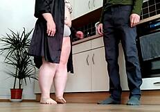 Chubby Milf's Huge Wet Pussy Dripping Through Soaked Panties