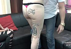 French Amateur Redhead Emo Slut Rides Cock on Casting Couch