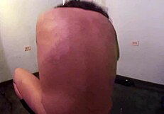 girl grinds stripper pole nude, clothes rip off in heated dance