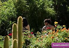 Post-workout ebony teen licks white friend's pussy in hot lesbian makeout?