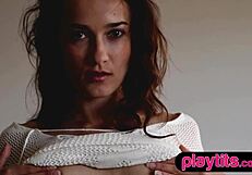 wanna see this petite russian milf and latina bombshell strip and bare their small tits and asses?