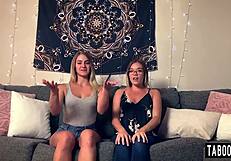 Blonde Lesbians Katie Kush And Kenzie Madison Scissor And Lick Petite Trimmed Pussies!