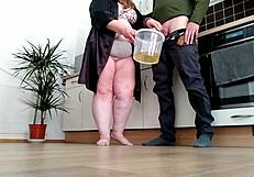 Chubby Milf's Huge Wet Pussy Dripping Through Soaked Panties