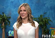 aww this hot teen slut's tight pussy gets oiled nuru massage fucked hard