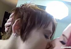 curvy black babe and blonde scissor juicy clits at party