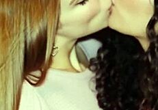 katherine and megan lock lips in steamy french kiss