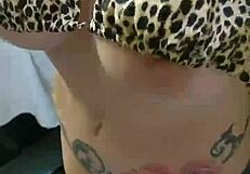 amateur babe with huge implants tries tittyfuck first time in hotel bathroom