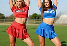 i can't stop teasing in my cheerleader pom poms