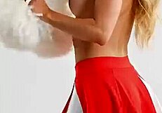 i can't stop teasing in my cheerleader pom poms