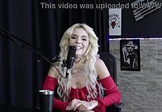 blonde bisexual swinger kyra sex in sheer red lingerie gets fired for fucking pastor's room slut