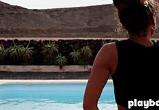 perfect ass black teen agatha strips outdoor flashing her round booty in lingerie