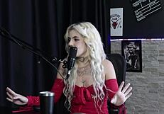 blonde bisexual swinger kyra sex in sheer red lingerie gets fired for fucking pastor's room slut