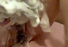 Japanese wife's hard nipples beg for licks after period ends with juicy sex craving