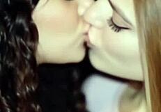 katherine and megan lock lips in steamy french kiss