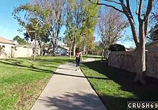 milf tongue teases teen ass as granny eyes the action