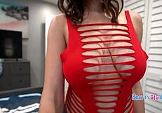 street teen rides cowgirl with natural big tits bouncing out