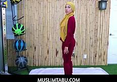 Arab wife Kira Perez cheats fucking trainer in hijab