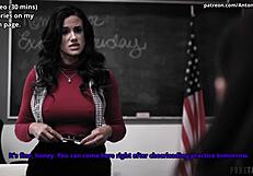 Surrendering Big Ass Cheerleader Teen to Teacher's Son Cumshot