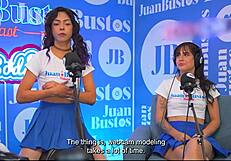 Lesbian Duo Rides Fuckmachine to Orgasm on Juan Bustos Podcast