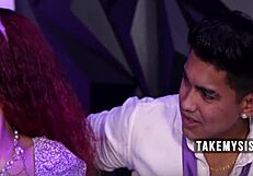 karaoke night explodes into wild stepfamily freeuse orgy with petite latina moans