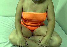 hidden in the shadows the cuckold husband watches and assists as his plump wife bares her pussy and huge ass for eager strangers at the party