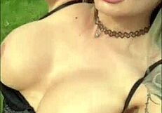 WATCH ME FLASH THESE MASSIVE TITS IN MY TIGHT OUTFIT!