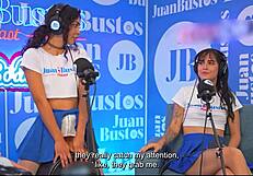 Lesbian Duo Rides Fuckmachine to Orgasm on Juan Bustos Podcast