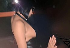 Young Wife in Lingerie Bent Over Gloryhole at Swingers House Taking Loads