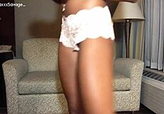 Black Freak Hoes Twerk Asses in Lacy White Panties Teasing Dildos