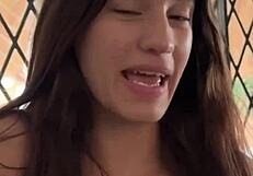 i finally got this 18yo busty skinny brazilian teen for my first pov deepthroat blowjob
