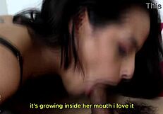 Horny Brazilian Wife Hires Small Tits Whore for Husband Handjob Gift