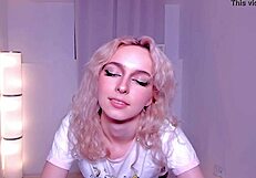 this blonde girl busts out her smooth webcam dance moves