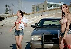 mysterious public sex leads to hot piss play in her mouth