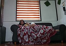 i'm watching a movie with my stepmom and suddenly we're fucking hard