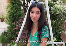 skinny teen loses game flashes cumwalk public with facial dripping everywhere