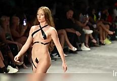 Black tape clings to ass in swimsuit runway sex tape