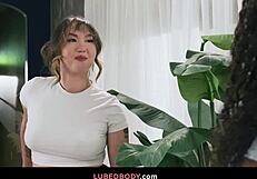 curvy ebony mocha menage massages licks ebony ass pussy tribbing