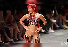 Black tape clings to ass in swimsuit runway sex tape