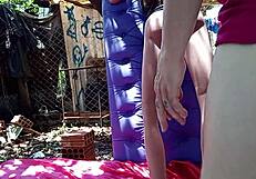 he broke into his stepdaughter's tight pussy using her as a real fuck doll outdoors