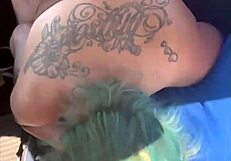 cheating blonde whore deepthroats cock and takes facial in public daylight