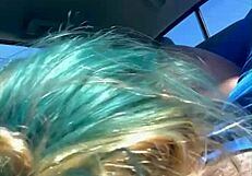 cheating blonde whore deepthroats cock and takes facial in public daylight