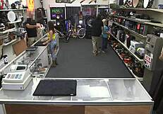 Intense passion surges as babe seduces with wet pussy sucking hardcore cock in shop