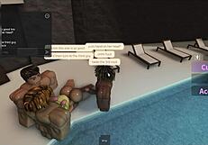 latina pool tan turns into three big cock deepthroats