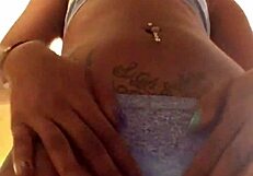 my big ebony pussy fills these tiny panties while dancing close up