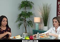 stepmom and stepsis bent over for stepson anytime momslave boobs tits doggy