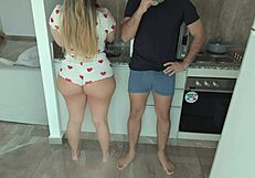 big ass stepsister teases kitchen bent over cowgirl doggystyle fuck