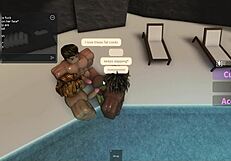 latina pool tan turns into three big cock deepthroats