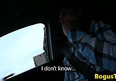 European Teen Bent Over in Taxi for Hidden Cam Doggystyle Pounding