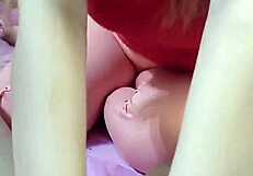 Groin MASSAGE enlarges his penis then she HANDJOBs it fully