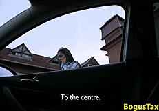 European Teen Bent Over in Taxi for Hidden Cam Doggystyle Pounding